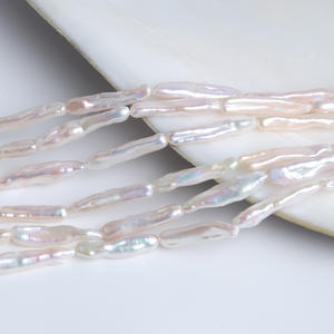 Perle d'eau douce naturelle de Zhuji, 5-7 mm, perle Pipa, blanche, en vrac, semi-finie, pour bijoux faits main avec trou droit - Product Image 5