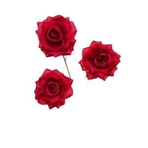 Bouquet de fleurs artificielles en tissu plastique, rose diamant à trois têtes, décorations de mariage, accessoires pour la maison - Product Image 5