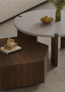 Modern Round <strong>Pine</strong> Wood Eco-Friendly <strong>Coffee</strong> <strong>Table</strong> with Tempered Glass Top Storage Drawer for Living Room Furniture - Product Image 6