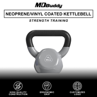 Set Kettlebell MDBuddy Custom Neoprene Vinyl Coated Iron Berwarna-warni untuk Latihan Kekuatan Beban Bebas Peralatan Gym Pegangan Kettle