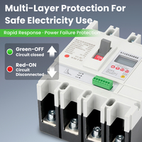 Disjoncteur à boîtier moulé en plastique WESDOMS250A 400V 4P avec protection contre les fuites, capacité de coupure 10kA/20kA pour usage industriel
