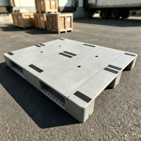 Palette en plastique HDPE Euro 1200*1000mm à surface grillagée simple face, 3 roulettes, pour exportation, usage intensif