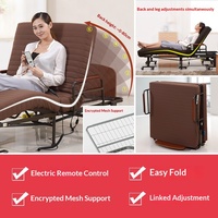 Lit pliant électrique en métal pour usage domestique, lit relevable télécommandé pour personnes âgées, dossier et repose-pieds réglables, OEM ODM Vlranlife
