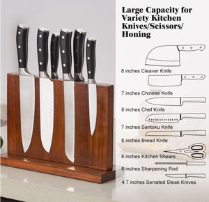Bloc à couteaux magnétique, organiseur de rangement pour couteaux avec aimants puissants, barre à couteaux murale pour comptoir de cuisine - Product Image 3