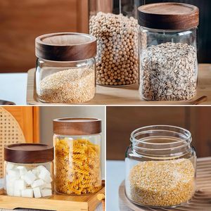 Frasco de Boca Ancha de Vidrio Borosilicato de Alta Calidad para Almacenar Alimentos y Especias con Tapa de Madera de Acacia - Product Image 6