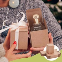 Boîte cadeau personnalisée en carton kraft recyclé écologique avec couvercles, design pliable pour l'emballage de bougies et impression de logo/graphisme