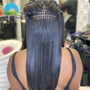 Microlink yaki grossolani i tip estensioni dei capelli all'ingrosso india remy pre legato cheratina silicone itip micro link capelli umani crespi - Product Image 3