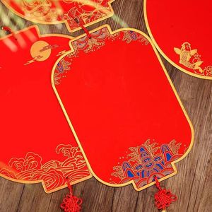 Xuan Paper Fu Card Irregular Shape Red Calligraphy Blank Handwritten Lantern Home <b>Decor</b> Chinese New Year <b>Wall</b> Hanging Multi - Product Image 1