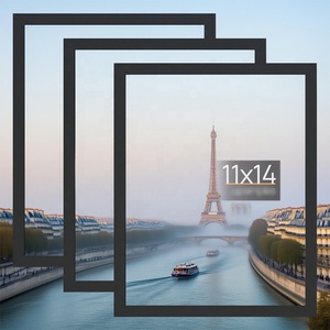 Cadre photo noir multifonctionnel 11x14 Montage mural et affichage de table Cadres photo pour 8x10 avec tapis ou 11X14 sans tapis - Product Image 5
