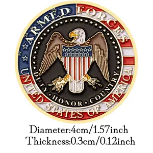 US Forces Gold Plated Challenge Coins Retired Duty Honor And Country Commemorative Coin Lucky Eagle Collection Coin
