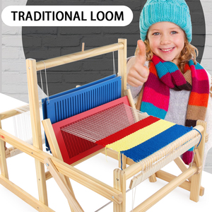 Classic Hands-On Weaving <span class=keywords><strong>Loom</strong></span> Kit arazzo in legno telai telaio in ordito Heddle Bar per Weave Board Weaver arazzo bambini e adulti