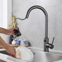 Robinet de cuisine extractible à écran tactile numérique, eau froide et chaude, en acier inoxydable 304, robinet de cuisine intelligent à induction