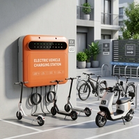 Station de recharge intelligente pour véhicules électriques à 10 canaux, montée au sol, chargeur de vélos électriques, paiement 4G, utilisation en stationnement
