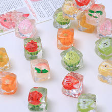 Giocattolo Trasparente a Forma di Cubetto di Ghiaccio con Frutta, Vendita Diretta dalla Fabbrica, Accessori Decorativi in Resina all'Ingrosso - Product Image 3
