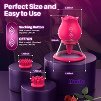 Vibrator Klitoris-Sauger Rosen-Spielzeug mit 3 Bürstenköpfen 2 Abnehmbaren Aufsätzen 8 Saugmodi 12 Rotationsmodi für Klitorale und Brustwarzen-Stimulation