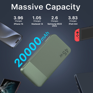 Batería Externa JUOVI/NOBIS de 45W PPS con Carga Rápida y 20000mAh, Certificación UKCA, la Más Vendida en el Reino Unido |   USB-C QC3.0 |   <span class=keywords><strong>Para</strong></span> <span class=keywords><strong>iPhone</strong></span> 17/iPad/Samsung/Portátil - Product Image 5