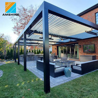 Pergola extérieure en aluminium 5x6, taille personnalisée, pour jardin, patio, gazebo, toit à lamelles de haute qualité, pavillon bioclimatique