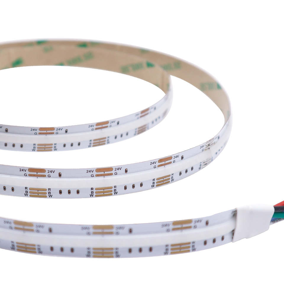 High Density RGBW Cob Led Strip 5m ultra Bright CRI90 1232 LEDs/m Cob Led Strip Light Waterproof IP67 24V Outdoor Indoor