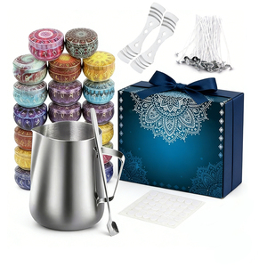 Kits de fabrication de bougies personnalisés avec logo, emballage de luxe en pot, cire de soja de marque, promotion, cadeaux d'entreprise, série de présentation au détail - Product Image 1