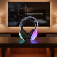 Nouveaux écouteurs sans fil légers et tendance avec design LED RGB, divertissement personnalisé, connexion sans fil BT5.0, IPX-4, OEM