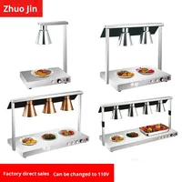 Lampes chauffantes électriques modernes en acier inoxydable pour buffet, argent/or, puissance 250W-1000W, pour usage commercial dans les restaurants et hôtels