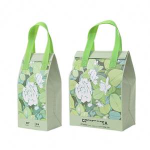 Custom <b>Insulated</b> Takeaway Thermal <b>Cooler</b> <b>Bag</b> for Cake Dessert Milk Tea Coffee Delivery Aluminum Foil Special Storage <b>Bag</b> - Product Image 1