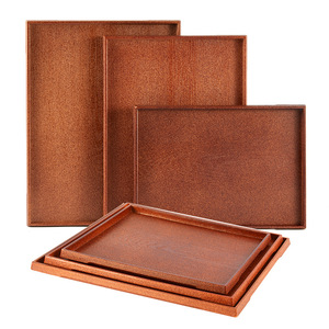 Japanese Style Rectangular <b>Tray</b> Wood Grain Finish Hotel <b>Tea</b> Restaurant Serving <b>Trays</b> Commercial Use - Product Image 1