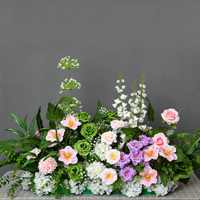 Arrangement floral artificiel de roses blanches et de delphiniums, centre de table de mariage, décoration florale pour toile de fond de scène