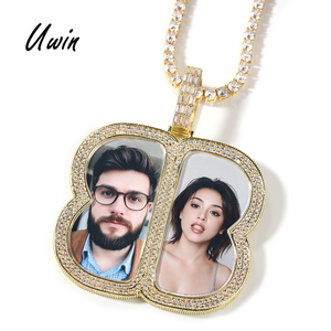 Hip-Hop fotoğraf kolye kolye pirinç rapçi takı özel 2 resimler zirkon taş yıldönümü toptan mevcut - Product Image 1