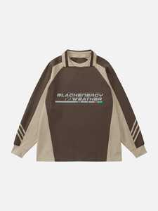 Camiseta de Manga Larga Raglán para Hombre, Diseño de Bloques de Color en Contraste, Mezcla de Algodón, Estilo Deportivo Casual - Product Image 3