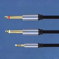 Câble audio 3,5 mm vers double 6,5 mm 1-vers-2, cordon de connexion pour téléphones, ordinateurs portables, mixeurs et enceintes