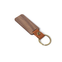 Sáng Tạo Bằng Gỗ DIY Keychain Spade Key Charm Kim Loại Da Key Ring Mặt Dây Chuyền