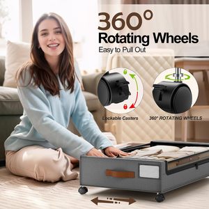 Organisateur de rangement pour chaussures sous le lit, tiroir métallique roulant, rangement sous le lit pour vêtements avec roulettes - Product Image 5