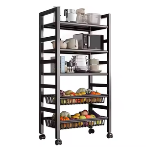 Scaffali da <span class=keywords><strong>Cucina</strong></span> Moderni in Acciaio al Carbonio Non Pieghevoli, Organizzatore per Frutta e Verdura a Prezzo di Fabbrica - Product Image 5