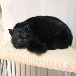 Statua del gatto addormentato realistico di 30CM-decorazione per la casa fatta a mano in pelliccia artificiale per la stanza, regalo per gli amanti dei gatti - Product Image 5