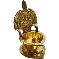 Lampe à huile indienne faite à la main Puja Diya pour Diwali Pooja Ashta-Lakshmi Kamatchi Vilakku Brass Akhand Article pour la richesse