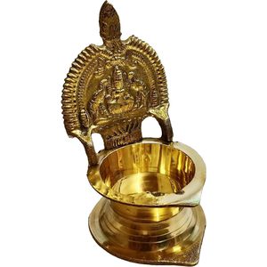 โคมไฟน้ำมันทองคำ dija อินเดียทำด้วยมือสำหรับ Diwali pooja Ashta-lakshmi kamatchi vilakku - Product Image 3