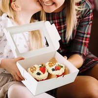 Boîtes à cupcakes rectangulaires personnalisées Yafeng avec fenêtre, en carton jetable, emballage alimentaire sûr pour boulangerie avec couvercle transparent