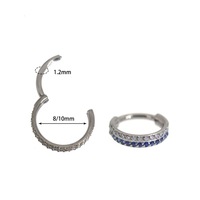 Anting Hidung/Cincin Bibir Unisex Berbahan Baja Tahan Karat 316 dengan Lapisan Elektroplating, Set Zirkonia Warna-Warni, Perhiasan Tindik Modis
