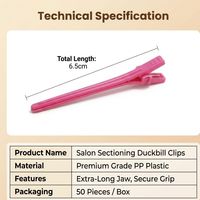 Pinces à cheveux de sectionnement de 6,5 cm de long, pinces de coiffure antidérapantes sans trace pour coiffeurs professionnels
