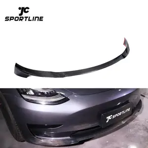 T Style Carbon Fiber Model 3 Front Lip for Tesla Model 3 Sedan 4-Door 2016-2018