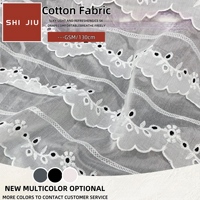 Tissu en maille florale respirant, soluble dans l'eau, 100% coton, dentelle pour robe brodée ou hawaïenne, tissu en coton pour broderie