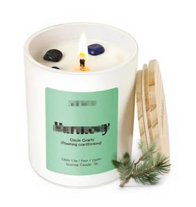 Calm Women - Paquete de 4 Velas Aromáticas de Cera de Soja con Cristales de Amatista, Cuarzo Rosa y Lapislázuli - 28 oz para Aromatizar el Hogar - Product Image 1