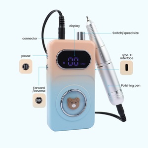 Perceuse à <span class=keywords><strong>ongles</strong></span> électrique professionnelle, polisseuse à <span class=keywords><strong>ongles</strong></span> portable rechargeable, batterie 3600mAh, faible bruit, légère, <span class=keywords><strong>en</strong></span> métal, pour salon de manucure - Product Image 1