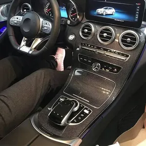 Cache de protection en fibre de carbone pour le panneau de commande central de la voiture, garniture intérieure pour Mercedes Benz Classe C GLC - Product Image 2
