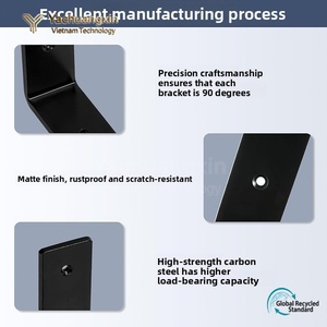 Yachuangxin Flat Iron Connector <b>Bracket</b> <b>Black</b> Matte Finish 90 Degree Home Installation Hardware - Product Image 6