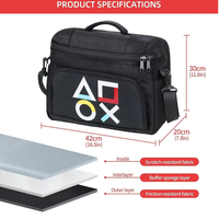 Sac de protection simple en nylon de haute qualité avec fermeture éclair pour manettes PS5/PS4, avec rangement complet et conception anti-poussière
