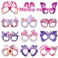 Kit de lunettes papillon en papier pour fêtes transfrontalières d'anniversaire pour enfants et adultes - Accessoires photo amusants et fournitures de décoration