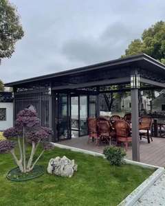 Pavillon de jardin en aluminium de luxe chinois, pavillon et abri extérieur, auvent personnalisé, toit en métal, pavillon en aluminium - Product Image 5