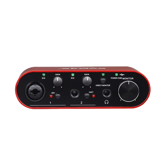 Professional Live Stream Mixer Sound Audio Interface USB Noise Cancelling 20Hz-20kHz Frequency Response for Home Studio Karaoke